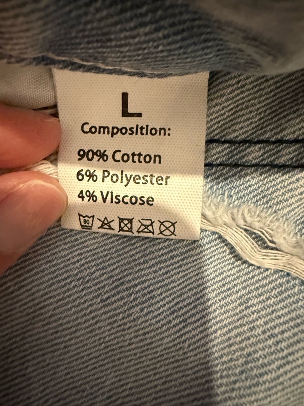 Star Patch High-Waist Wide-Leg Jeans - Light Blue Size L 90% Cotton - Picture 4 of 4